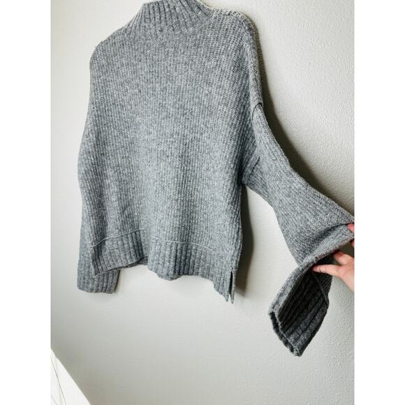 The Workshop Gray Keepin It Cozy Knit Boxy Long Sleeve Sweater M - Picture 10 of 16